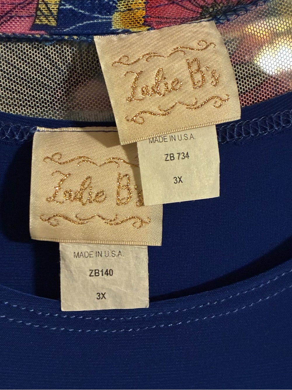 Zadie B’s Blue Floral-Trim Women's Dress & Overlay Jacket 3X - Picture 4 of 10